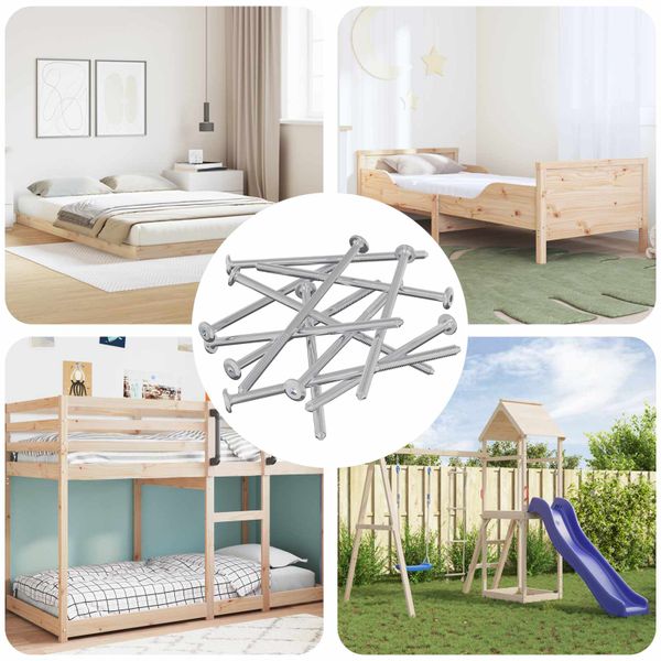vidaXL Nábytkové skrutky 12 pcs Strieborná M6 x 120 mm Oceľ