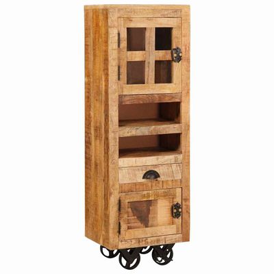 vidaXL Highboard so zásuvkou Hnedá 40 x 30 x 120,5 cm mangový masív