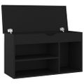 vidaXL Lavica na topánky+podložka čierna 80x30x47 cm kompozitné drevo