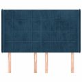 vidaXL Čelo postele so záhybmi tmavomodrá 147x16x118/128 cm zamat
