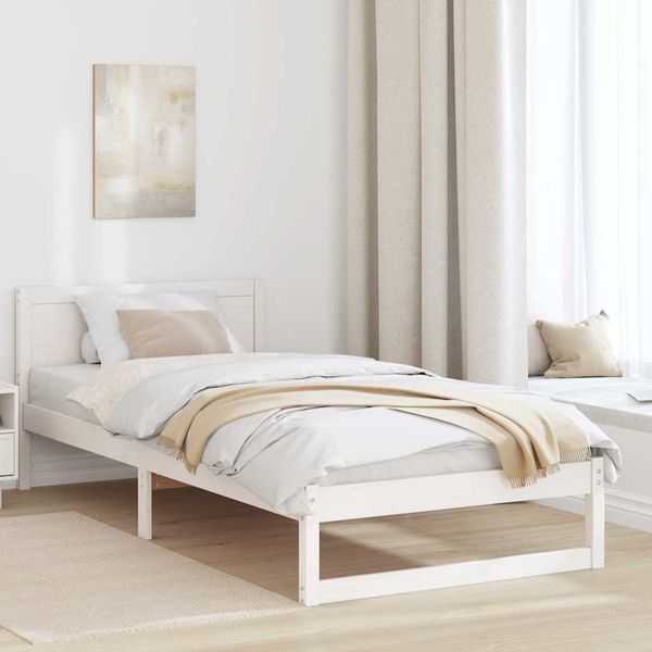 vidaXL Rám postele Biela 80 x 200 cm Masívne borovicové drevo