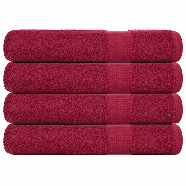 vidaXL Saunové osušky FROGN 4 ks bordové 80x200 cm 360 g/m²