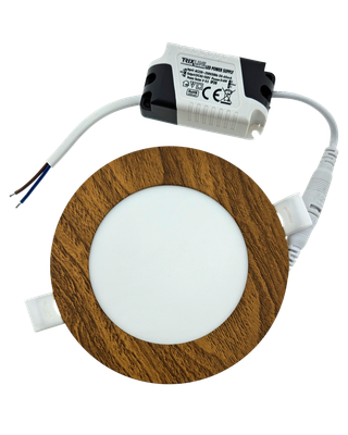 TR-145 LED panel 6W 504lm 4200K dekor drevo - kruhový vstavaný Trixline