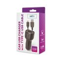 SETTY USB autonabíjačka 2,4A Type-C 1m kábel (GSM043809) čierna