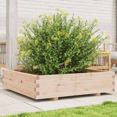 vidaXL Záhradný kvetináč 100x100x26,5 cm masívna borovica