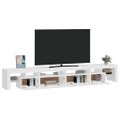 vidaXL TV skrinka s LED svetlami lesklá biela 260x36,5x40 cm