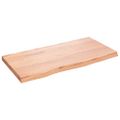 vidaXL Nástenná polica bledohnedá 80x40x(2-4) cm ošetrený masívny dub