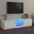 vidaXL TV skrinka s LED svetlami biela 140x40x36 cm