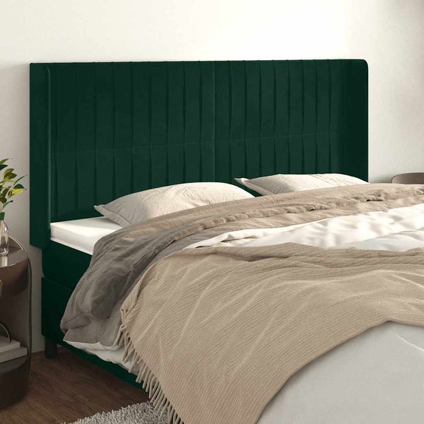 vidaXL Čelo postele so záhybmi tmavosivé 183x16x118/128 cm zamat