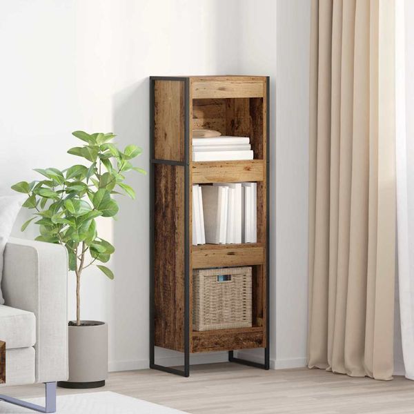 vidaXL Knižnica Staré drevo 40 x 30 x 121 cm Kompozitné drevo