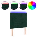 vidaXL Čelo postele s LED tmavozelené 90x5x118/128 cm zamat