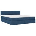 vidaXL LED úložná posteľ s matracom Modrá 180 x 200 cm Látka