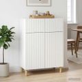vidaXL Servírovacia skriňa Biela 66 x 34,5 x 90 cm Kompozitné drevo