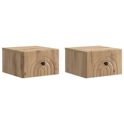 vidaXL Nástenná nočná skrinka 2 pcs Dub artisan 33 x 34,5 x 20 cm