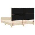 vidaXL Rám postele s čelnou doskou Krémová 180 x 200 cm látka