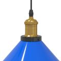 VidaXL Závesná lampa výškovo nastaviteľná E27 lesk tmavomodrá Ø 22 cm