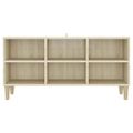 vidaXL TV stolík nohy z masívneho dreva dub sonoma 103,5x30x50 cm