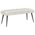 vidaXL Lavica s gombíkovým prešívaním Krémová 110 x 40 x 46 cm Zamat