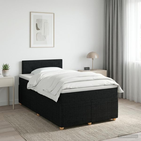 vidaXL Posteľ boxspring s matracom Čierna 120 x 200 cm Látka
