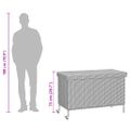 vidaXL záhradný úložný box s kolieskami sivý 110x55x73 cm polyratan