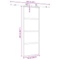 vidaXL Posuvné dvere s kovaním čierne 76x205 cm tvrdené sklo