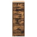vidaXL Garážová skriňa dub dymový 30x51x85 cm masívna borovica