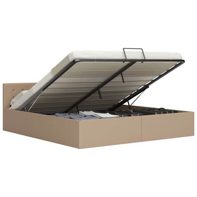 vidaXL Hydraulický posteľný rám+úložný priestor, umelá koža 180x200 cm