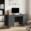 vidaXL Stôl s poličkou Čierna 142,5 x 50 x 75 cm Kompozitné drevo