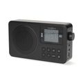 Prenosné rádio NEDIS RDFM2225BK FM, Bluetooth, napájenie batériou/USB, budík