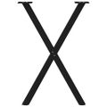 vidaXL Nohy k jedálenskému stolu v tvare X, 2 ks, čierne, 57 x (72-73) cm, oceľové