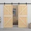 vidaXL Dvere NARVIK 80 x 210 cm Masívne borovicové drevo (neupravené)