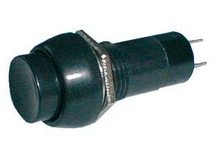 Prepínač tlačidlo okrúhle OFF-(ON) 250V/1A čierne