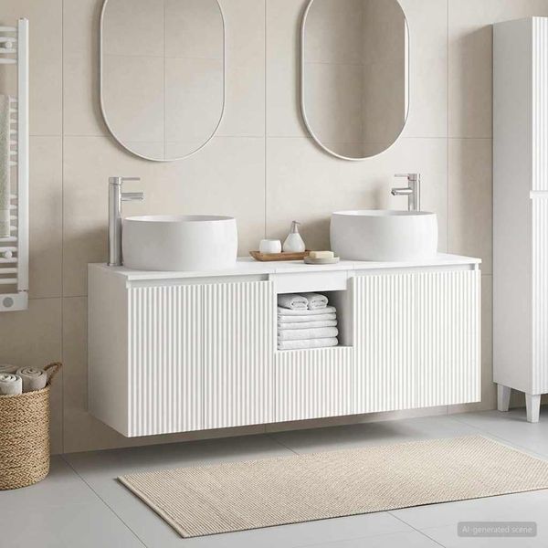 vidaXL Set kabinetov do kúpeľne 3 ks Biela 49,5 x 44,5 x 66 cm