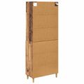 vidaXL Highboard Staré drevo 69,5 x 32,5 x 180 cm Kompozitné drevo