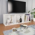vidaXL Knižnica/TV skrinka, lesklá biela 36x30x114cm, kompozitné drevo