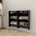 vidaXL Nástenné skrinky na topánky 2 ks, čierne 60x18x90 cm