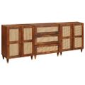 vidaXL Komoda set 3 ks 180 x 33 x 75 cm Masívne mango drevo Hnedá