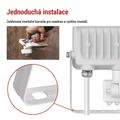 LED reflektor GLARO EMOS ZS2314W s pohybom detektorom, 10 W, biela, IP54, 1000 lm, neutrálna biela