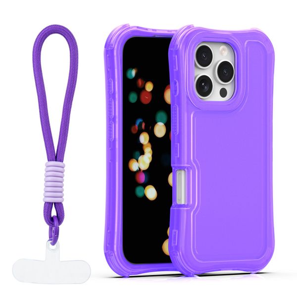 Obal Safepop s popruhom pre iPhone 16 Pro 6,3" fialový