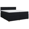 vidaXL Posteľ boxspring s matracom Čierna 200 x 200 cm Látka