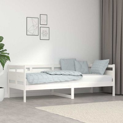 vidaXL Denná posteľ biela masívna borovica 80x200 cm