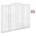 vidaXL Oblúkový gabionový kôš 3 ks 300x30x220/240cm pozinkované železo