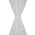 Biele saténové závesy s pútkami 140 x 175 cm 2 ks
