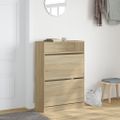 vidaXL Botník s 2 výklopnými zásuvkami dub sonoma 80x34x116 cm