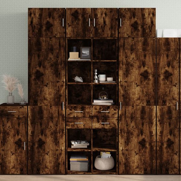 vidaXL Úložná skrinka dymový dub 70x42,5x225 cm kompozitné drevo