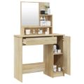 vidaXL Toaletný stolík so zrkadlom dub sonoma 86,5x35x136 cm