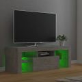 vidaXL TV skrinka s LED svetlami betónová sivá 120x35x40 cm
