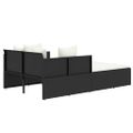 vidaXL Opaľovacie lehátko s vankúšom čierne 182x118x63 polyratan