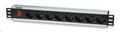 Intellinet 19" Rackmount 8-Way Power Strip - German Type, rozvodný panel, 8x DE zásuvka, 3m kábel