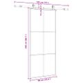 vidaXL Posuvné dvere s kovaním čierne 90x205 cm ESG sklo